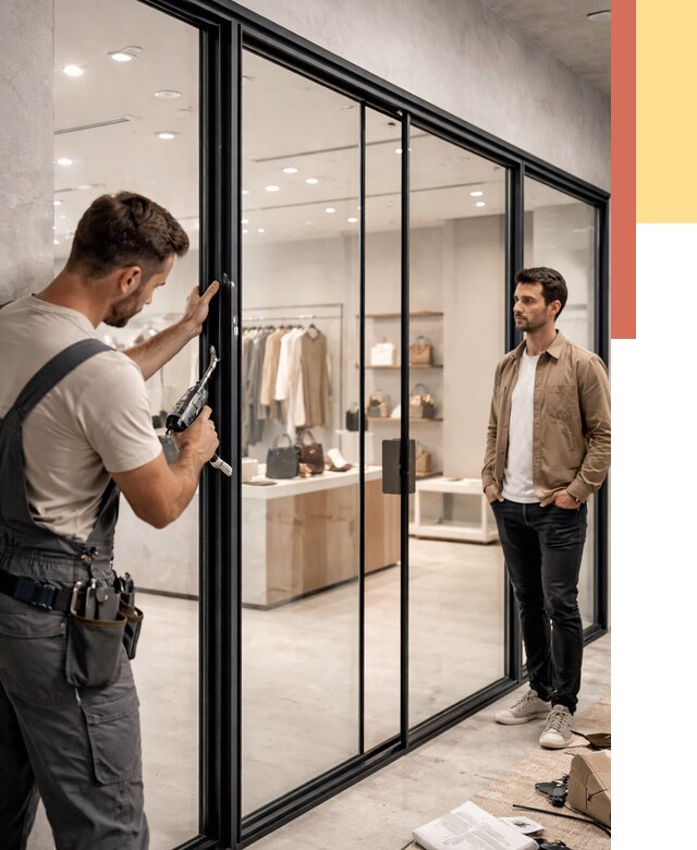 Стеклянные перегородки для магазинов в Малгобеке от 8461 руб. под ключ | ОТДЕЛОЧНИК-Млг