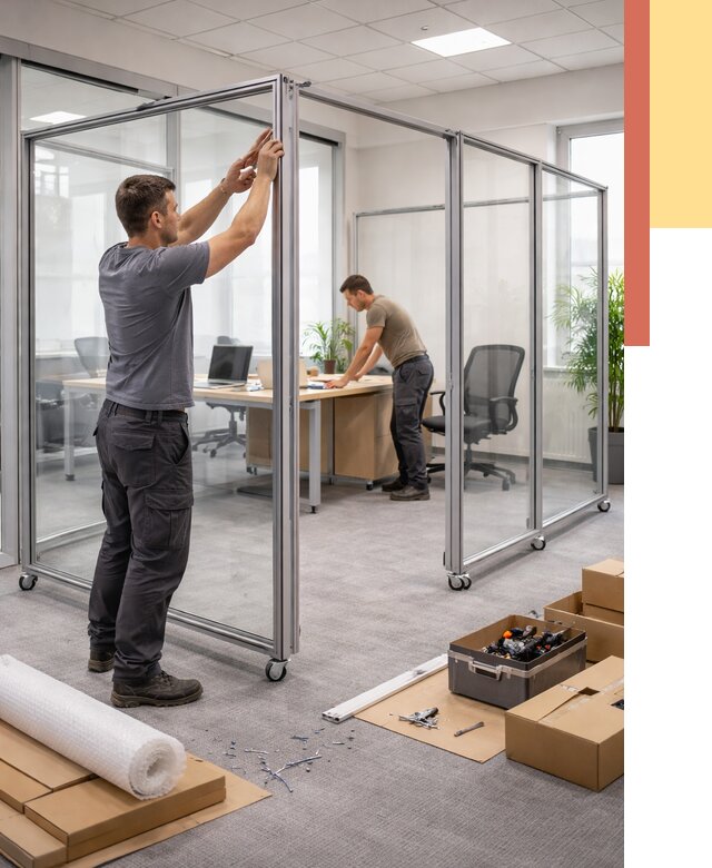 Мобильные офисные перегородки в Малгобеке от 12898 руб. — установка под ключ | ОТДЕЛОЧНИК-Млг