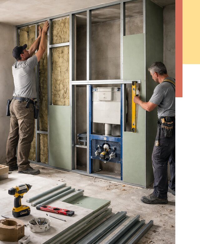 Установка сантехнических перегородок в Малгобеке от 8770 руб. | ОТДЕЛОЧНИК-Млг