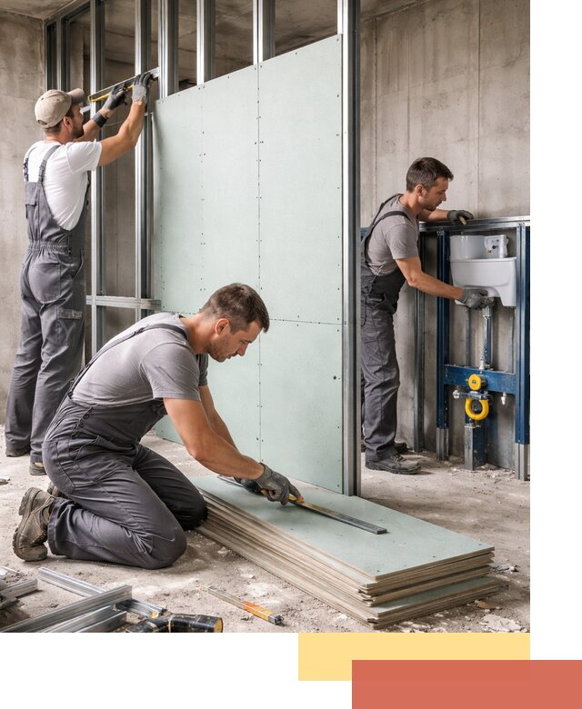 Монтаж и ремонт сантехнических перегородок в Малгобеке