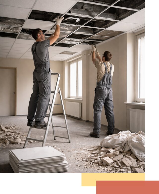 Демонтаж потолков Армстронг профессионально в Малгобеке