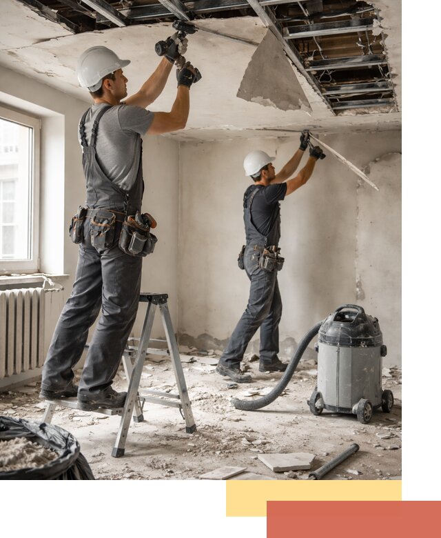 Демонтаж гипсокартонного потолка в Малгобеке быстро и аккуратно