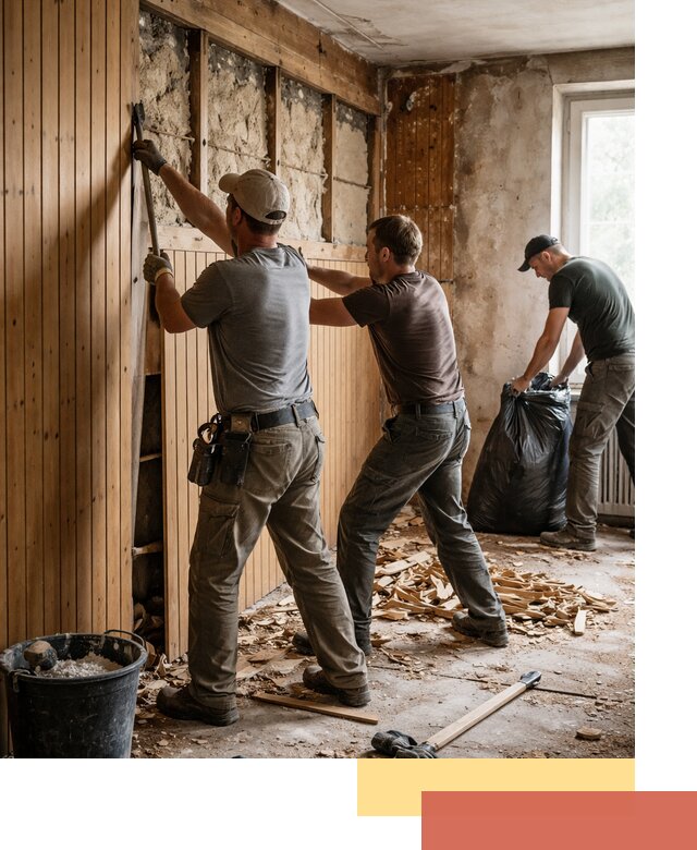 Демонтаж вагонки и вывоз материалов в Малгобеке