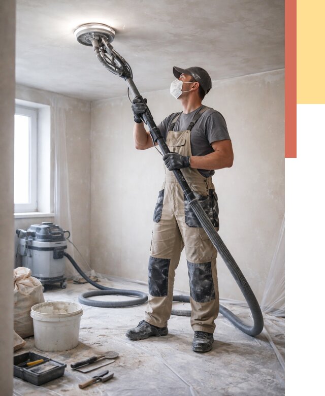 Шлифовка потолка в Малгобеке от 3611 руб. — услуги шлифования потолка | ОТДЕЛОЧНИК-Млг