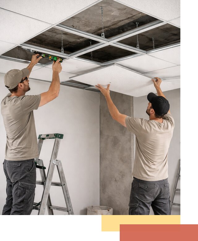 Монтаж потолка Армстронг под ключ в Малгобеке