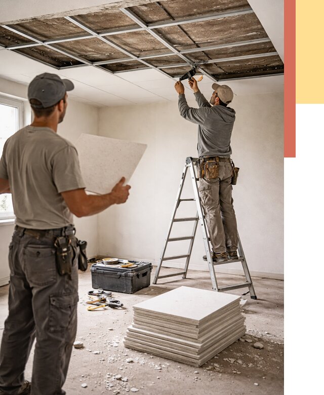 Замена плит подвесного потолка в Малгобеке от 1806 руб. быстро и недорого | ОТДЕЛОЧНИК-Млг
