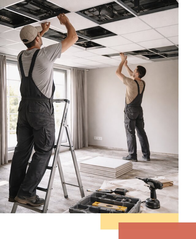 Замена плит подвесного потолка в Малгобеке быстро и качественно