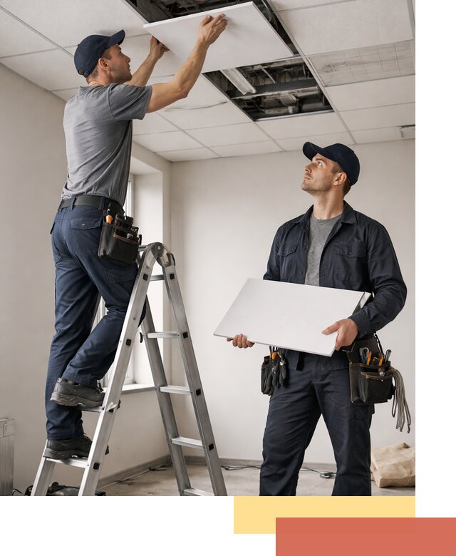 Обслуживание подвесного потолка в Малгобеке — ремонт и чистка