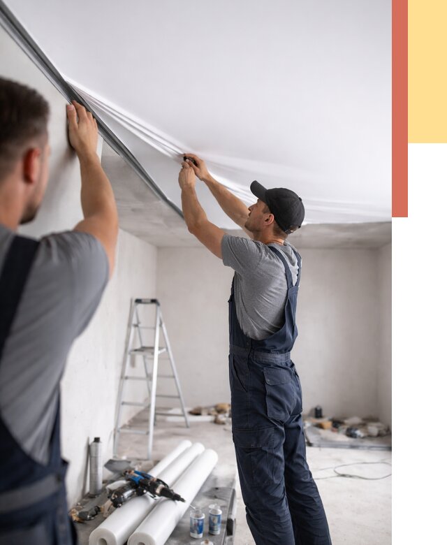 Монтаж матового натяжного потолка в Малгобеке от 4643 руб./м² — быстро и недорого | ОТДЕЛОЧНИК-Млг