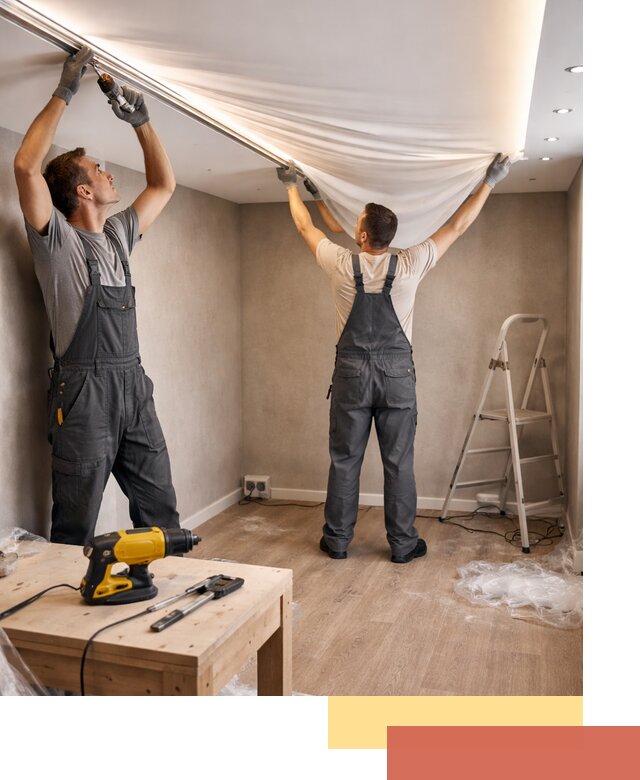 Монтаж натяжного потолка с подсветкой в Малгобеке цена и сроки