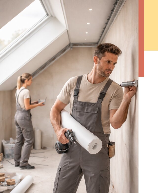 Монтаж натяжного потолка на мансарде в Малгобеке от 3611 руб. | ОТДЕЛОЧНИК-Млг