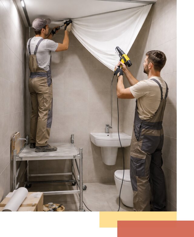 Монтаж натяжного потолка в санузле в Малгобеке