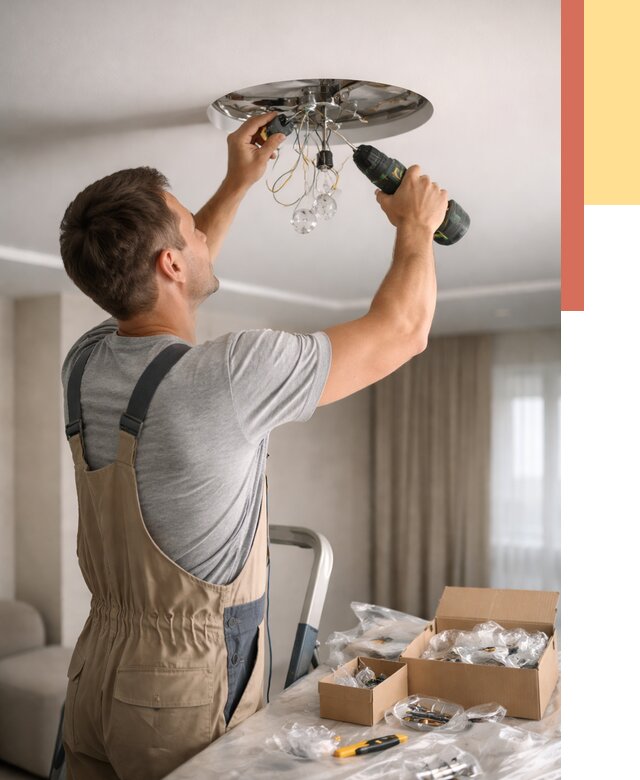 Установка люстры в натяжной потолок в Малгобеке от 1238 руб. | Быстро и недорого — ОТДЕЛОЧНИК-Млг