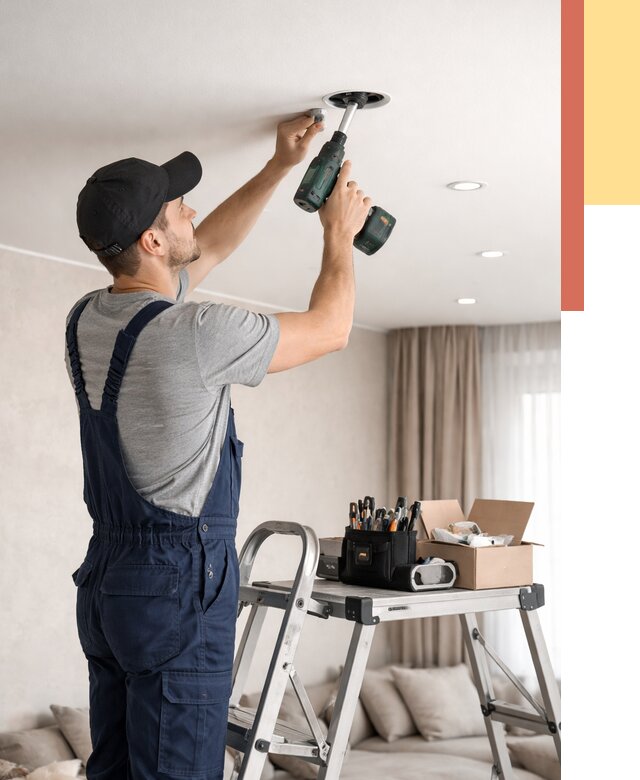 Установка и монтаж точечных светильников в натяжной потолок в Малгобеке от 1857 руб. | ОТДЕЛОЧНИК-Млг