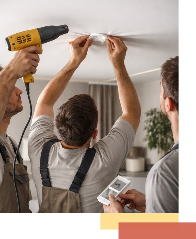 Ремонт прокола полотна натяжного потолка в Малгобеке