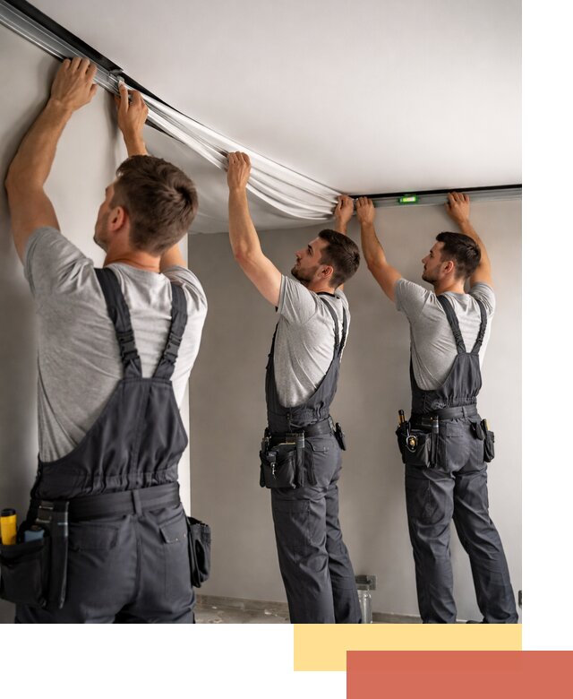 Теневые натяжные потолки в Малгобеке: монтаж и отделка быстро и качественно