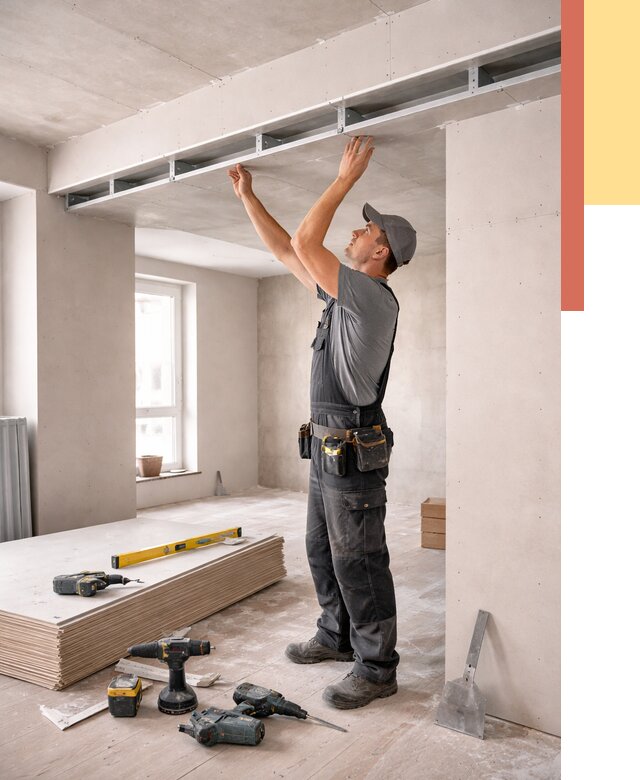 Потолок из гипсокартона с нишей в Малгобеке от 1290 руб. под ключ | ОТДЕЛОЧНИК-Млг