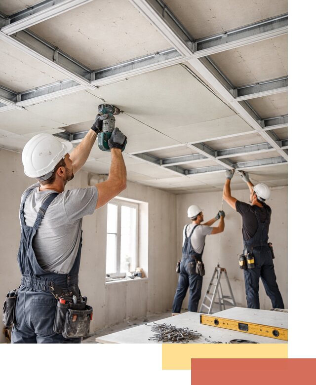 Кессонный потолок из гипсокартона под ключ в Малгобеке