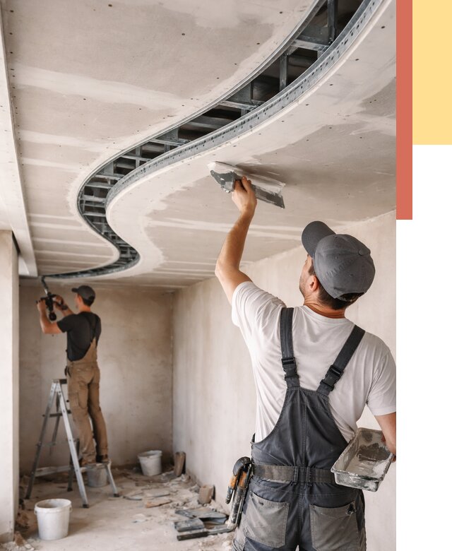 Криволинейный потолок из гипсокартона в Малгобеке от 2167 руб./м2 | ОТДЕЛОЧНИК-Млг