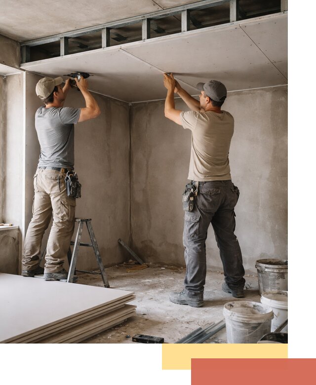 Короб из гипсокартона на потолке под ключ в Малгобеке