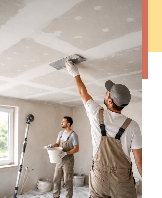 Шпаклевка потолка из гипсокартона в Малгобеке от 3302 руб./м2 — услуги под ключ | ОТДЕЛОЧНИК-Млг