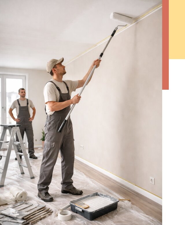 Покраска потолка из гипсокартона в Малгобеке от 4643 руб./м2 — услуги под ключ | ОТДЕЛОЧНИК-Млг