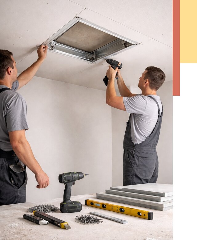 Установка люка в потолок ГКЛ в Малгобеке от 2580 руб. под ключ | ОТДЕЛОЧНИК-Млг