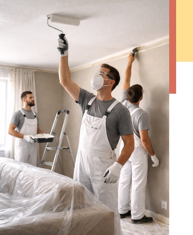 Покраска потолка водоэмельсионной краской в Малгобеке от 2270 руб/м² — услуги под ключ | ОТДЕЛОЧНИК-Млг