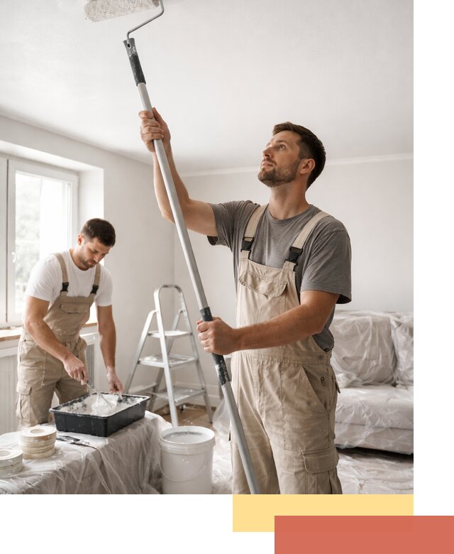 Покраска потолка водоэмульсионной краской в Малгобеке