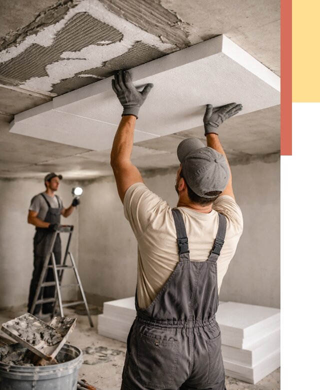 Утепление потолка пенопластом в Малгобеке от 4643 руб/м2 — недорого и быстро | ОТДЕЛОЧНИК-Млг