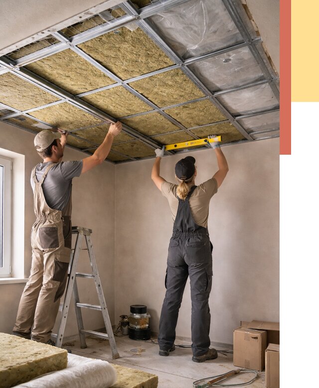 Шумоизоляция потолка в Малгобеке от 1290 руб. под ключ — услуги ОТДЕЛОЧНИК-Млг