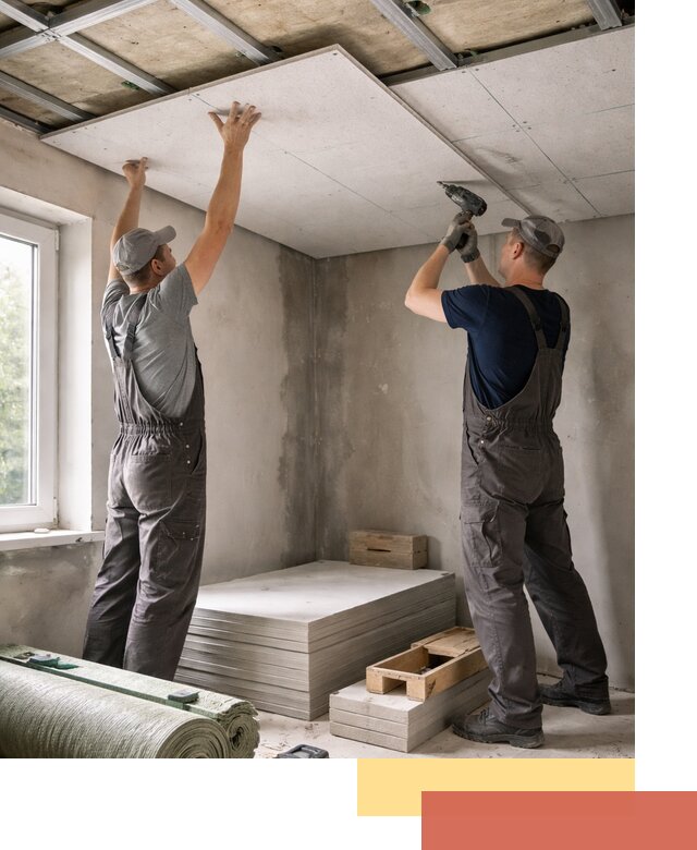 Шумоизоляция потолка панелями ЗИПС в Малгобеке